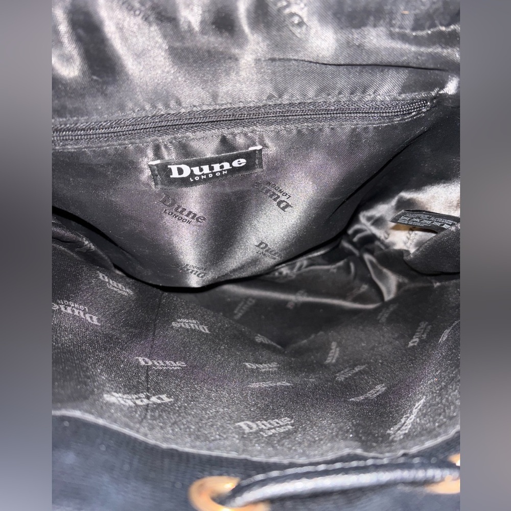 Dune London Black backpack purse with leopard print flap - Picture 2 of 8